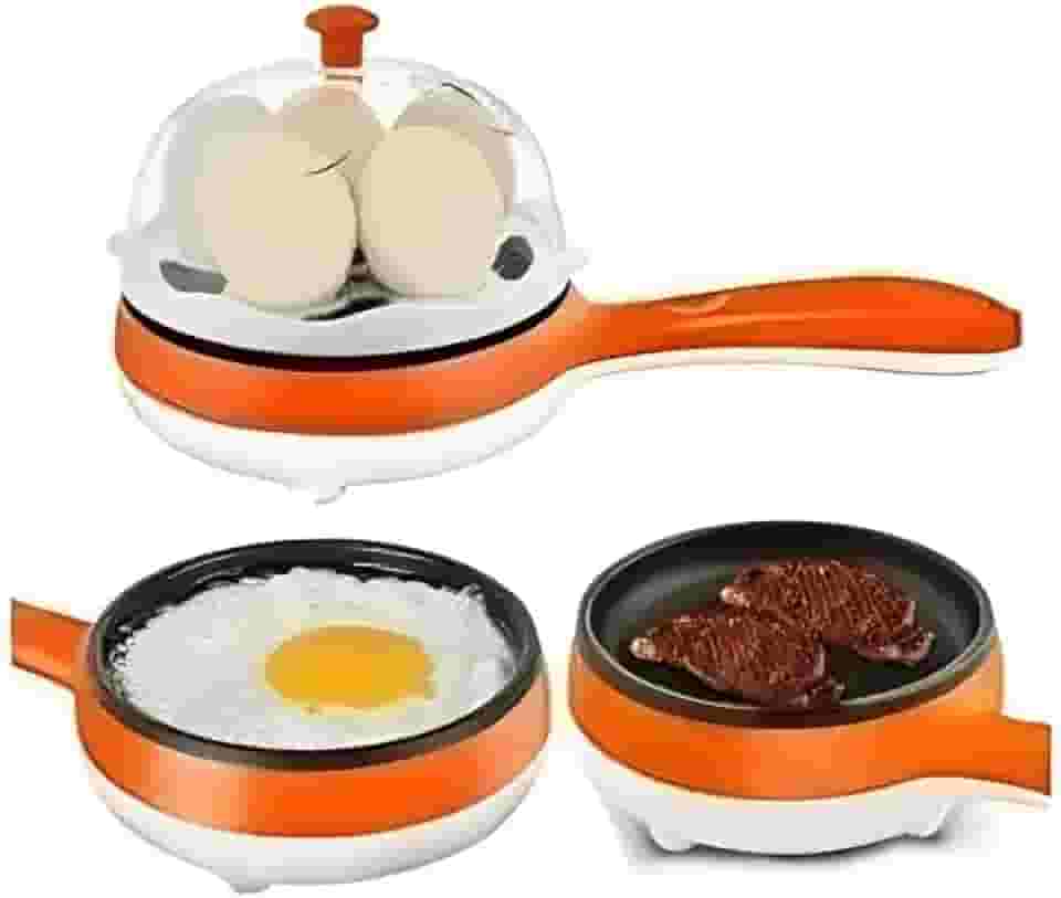 Panela Elétrica Multifuncional, Cozedor de Ovos e Frigideira Antiaderente, Multicor