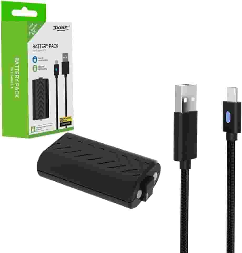 Bateria Recarregável + Cabo USB Tipo C Preto para Controle Joystick Manete de Xbox Series X/S Completo