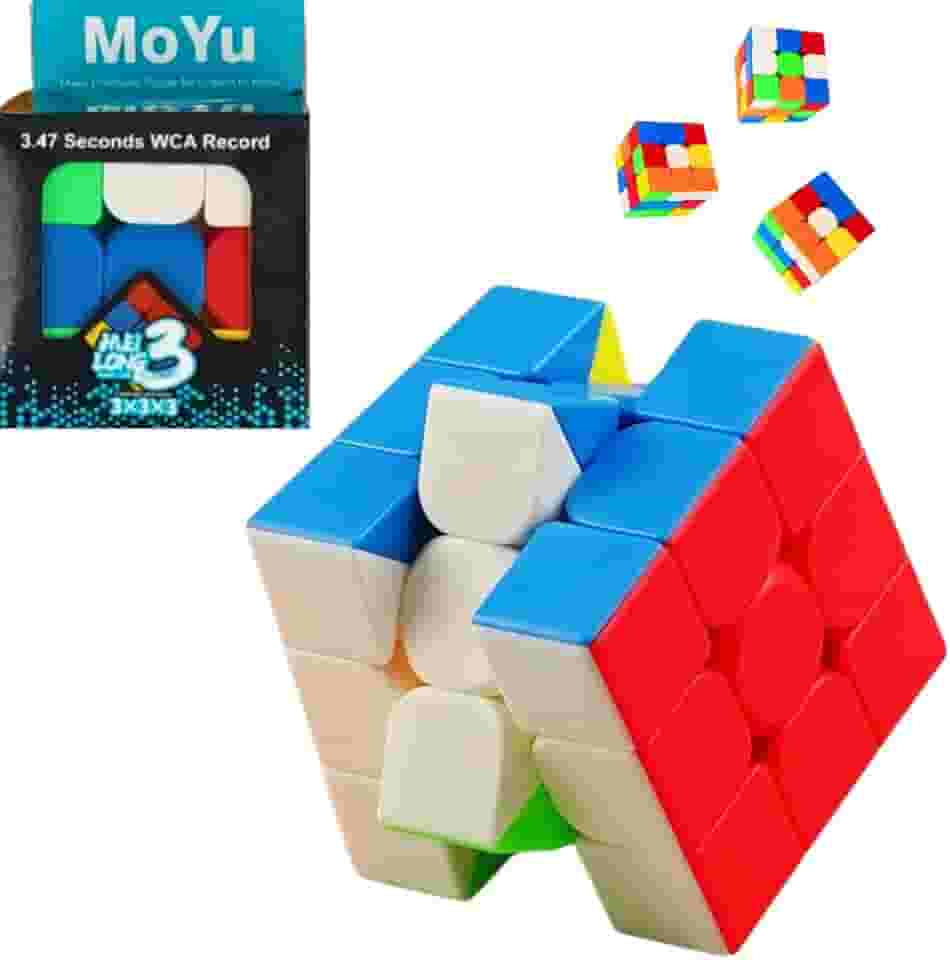 Cubo Mágico Profissional 3x3x3 Colorido Original Fácil Manuseio Ajuste de Pressão e Giro Rápido Tamanho 5,5Cm