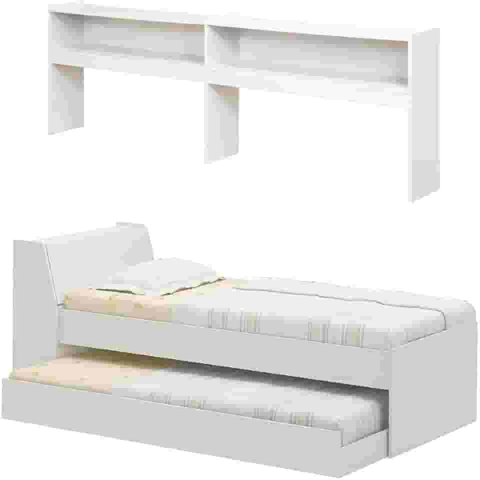 Cama Solteiro Bicama com Estante Ditália Bb-28-29 Branco