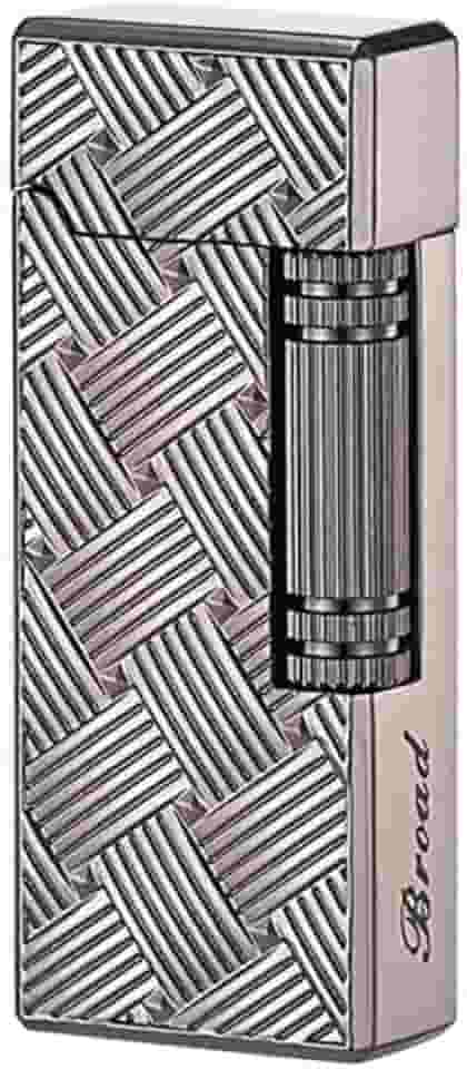 (Sem butano) Isqueiro de metal butano com pederneira, chama macia, design de dragão, acendedor de vela (teia preta)