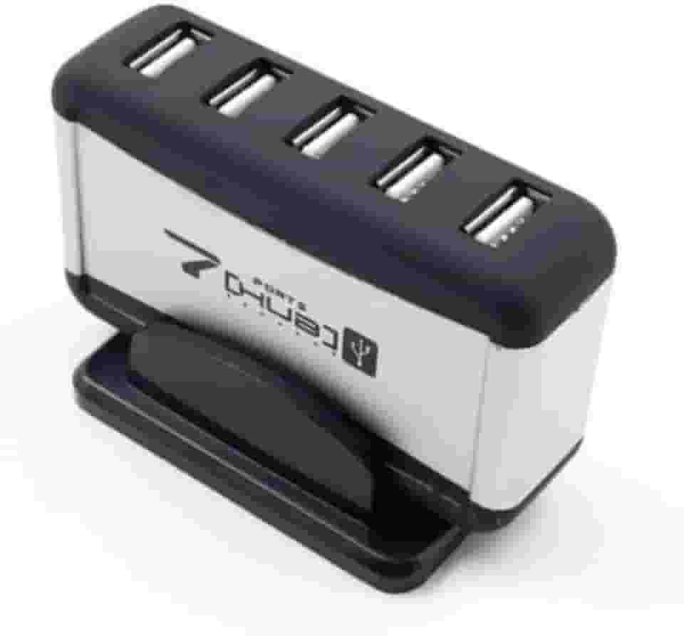 Hub USB de 7 portas, expansor multiportas com fonte de alimentação de 100 a 240 V, transferência e carregamento de dados de alta velocidade, desempenho estável para laptop, desktop, notebook, tablet