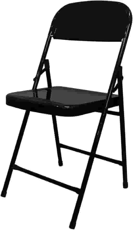 Cadeira Dobrável de Bar Sala Cozinha Ferro Aço Preta