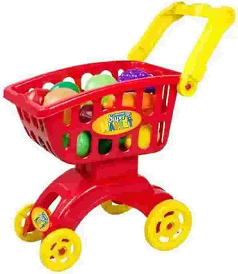 Carrinho super market vermelho, Braskit, vermelho, 45x24x50, 5, pacote de 18