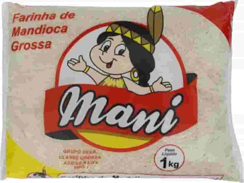 Farinha de Mandioca Grossa Crua 1Kg Mani