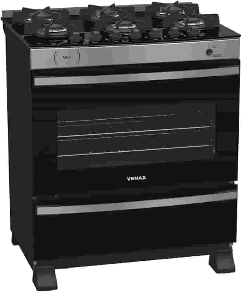 FOGAO A GAS MAXI VITREO 6 Q INOX GAS GLP