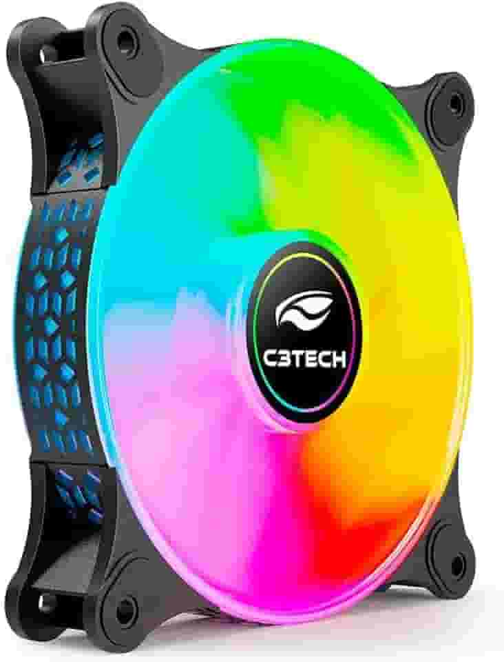 Cooler Fan para Gabinete C3Tech F9-L160BK Multicores, 12 cm, conector molex de 4 pinos, 9 Laminas, 1200 RPM