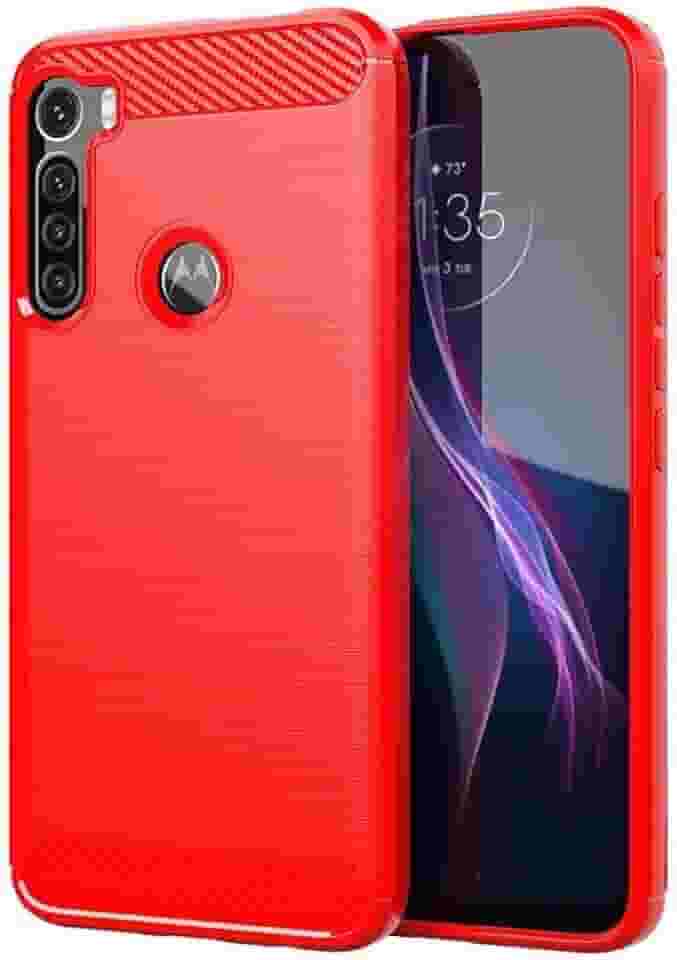Capa Case Moto One Fusion+ Plus (XT2067) (Tela 6.5) Carbon Fiber Anti Impacto - Vermelho