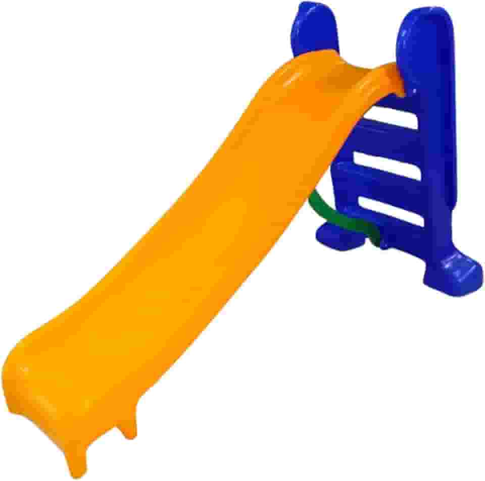 Escorregador Infantil Plástico - Médio 3 Degraus Amarelo c/ Azul