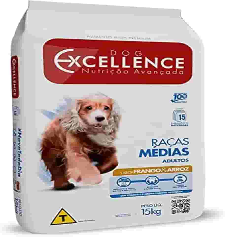 Ração Dog Excellence para Cães Adultos de Raças Médias Sabor Frango e Arroz 15kg