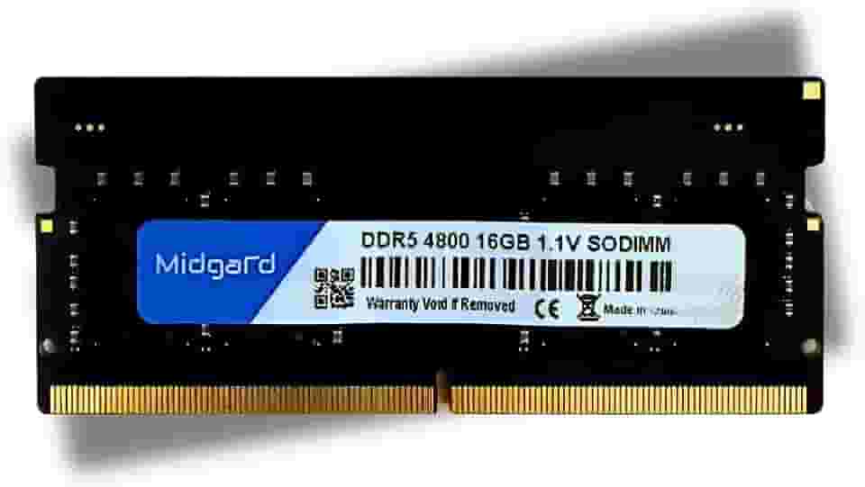 Memoria Midgard 16GB (1X16GB) DDR5 SODIMM 4800MHZ CL40 1,1V Para Notebook