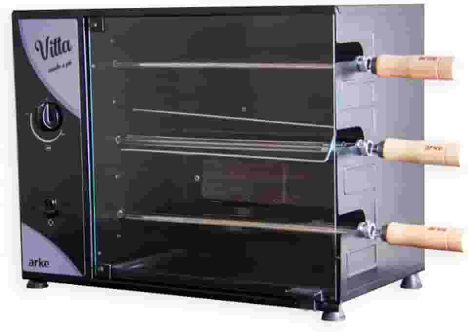 Churrasqueira a Gás Rotativa Arke Vitta 3 Espetos Preto Glp 127v
