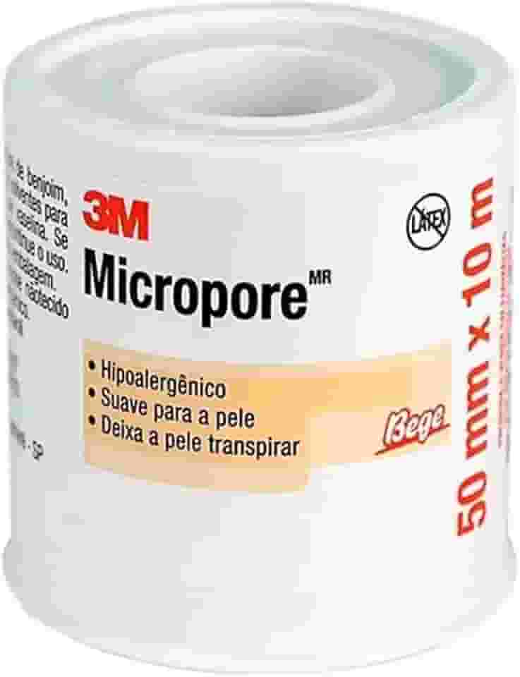 Fita Micropore 50mm x 10m Hipoalergênica Pele 3M