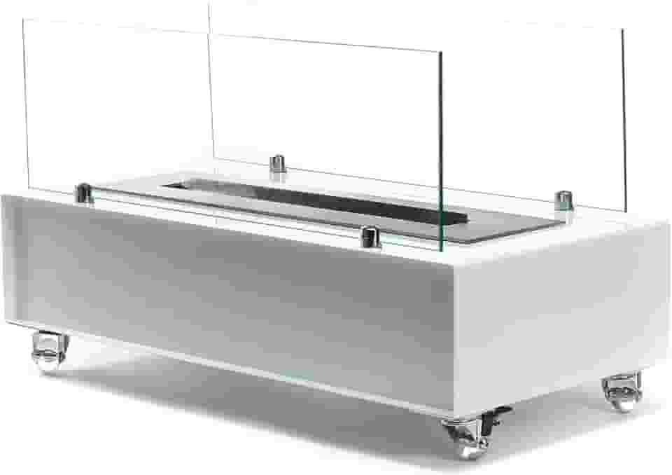 Lareiras Ecosul - Lareira Ecológica Portátil a álcool ou etanol Aço Branca 60cm