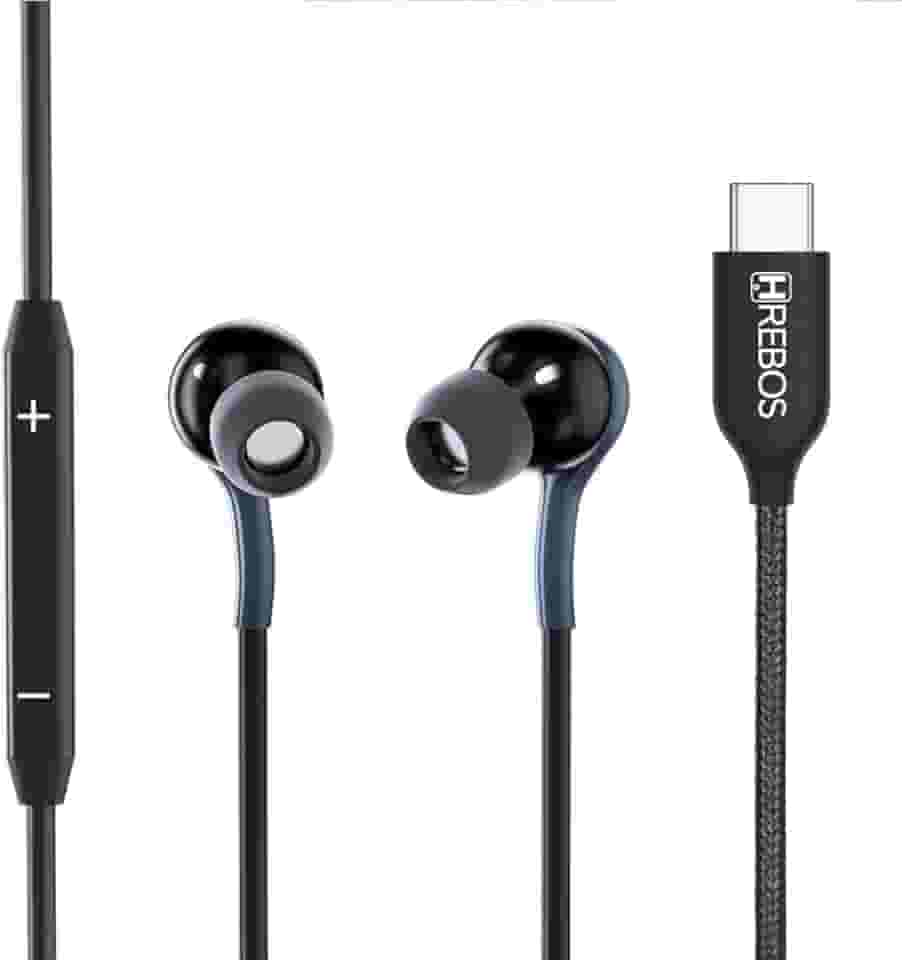 Fone de Ouvido Type C Android iPhone 15 Com Fio HSound 3ª Geração Microfone Volume Trançado Resistente