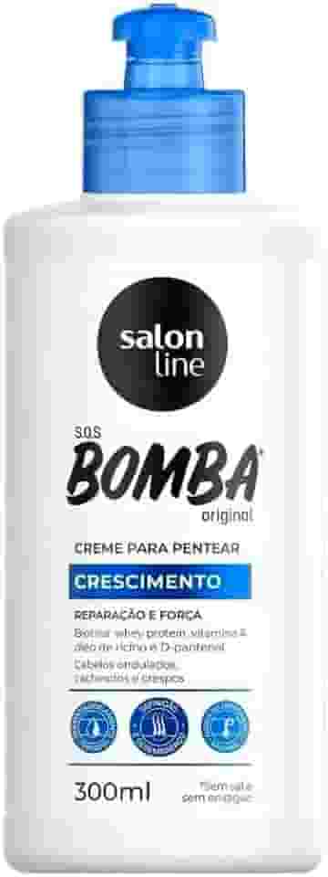 Salon Line, Creme de Pentear, SOS Bomba, Crescimento - Cabelos Ondulados, Cacheados e Crespos, 300 ml