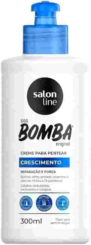 Salon Line, Creme de Pentear, SOS Bomba, Crescimento - Cabelos Ondulados, Cacheados e Crespos, 300 ml