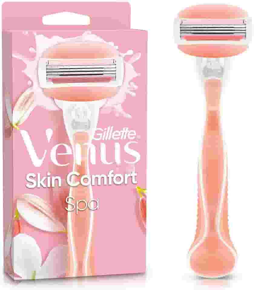 Gillette Venus Skin Comfort Spa Aparelho de Depilação Recarregável com Barras Umectantes e Óleos Botânicos, 1 Ud