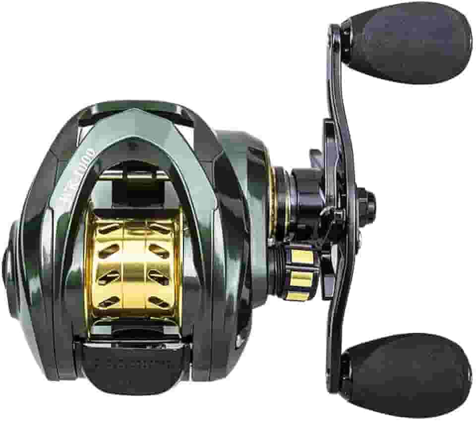 Carretilha de Pesca WK1000 Anti-Cabeleira – Baitcasting 7.2:1, Drag 8kg, Freio Magnético 10 Níveis, Manivela Direita, Verde