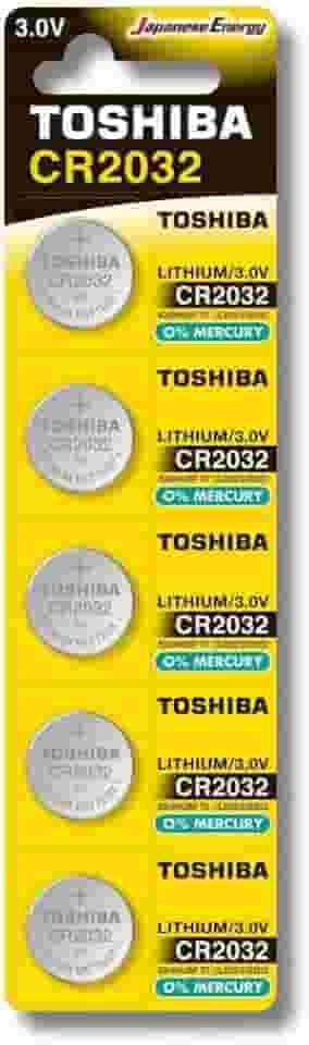 Pilha Moeda Lithium 3V CR2032 (C/5 Pilhas) Toshiba