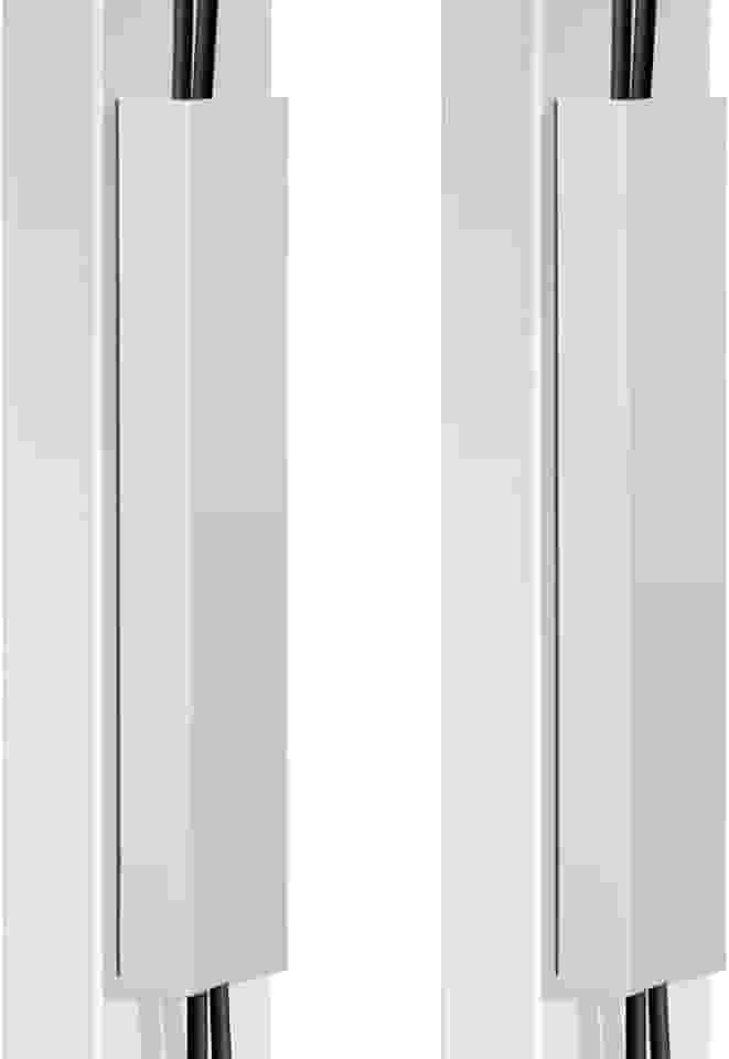 Blulu Pacote com 2 canais magnéticos de aço branco para gerenciamento de cabos de 35,5 cm para debaixo da mesa, cobertura vertical para esconder fios, organizador de cabos, sem broca, organizador de