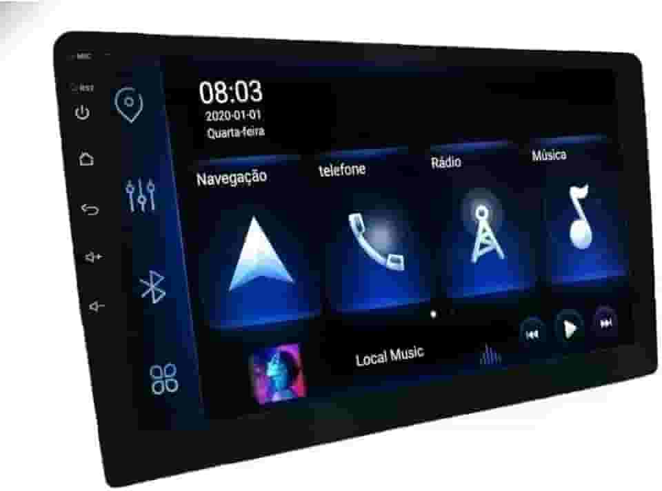 Central Multimídia Android 13, 7 Polegadas, 2 Din, GPS, Bluetooth, WiFi, Espelhamento, 32GB, Quad Core