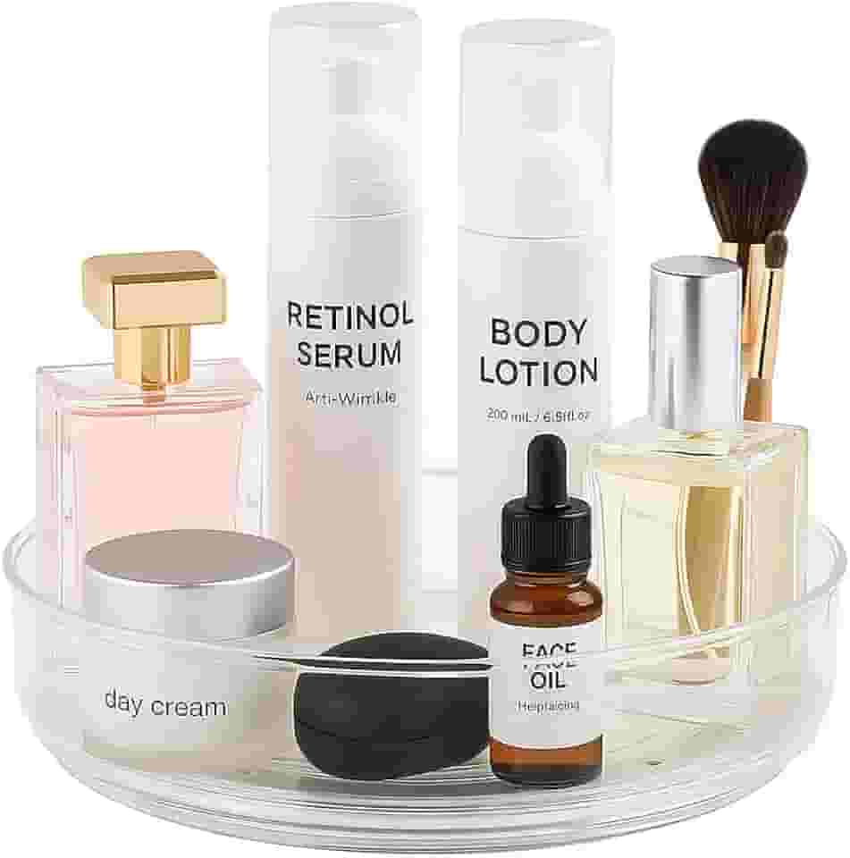 Paramount Organizador Redondo Giratório | Cosméticos, Porta Maquiagem, Produtos de Beleza | Transparente 18x18x4
