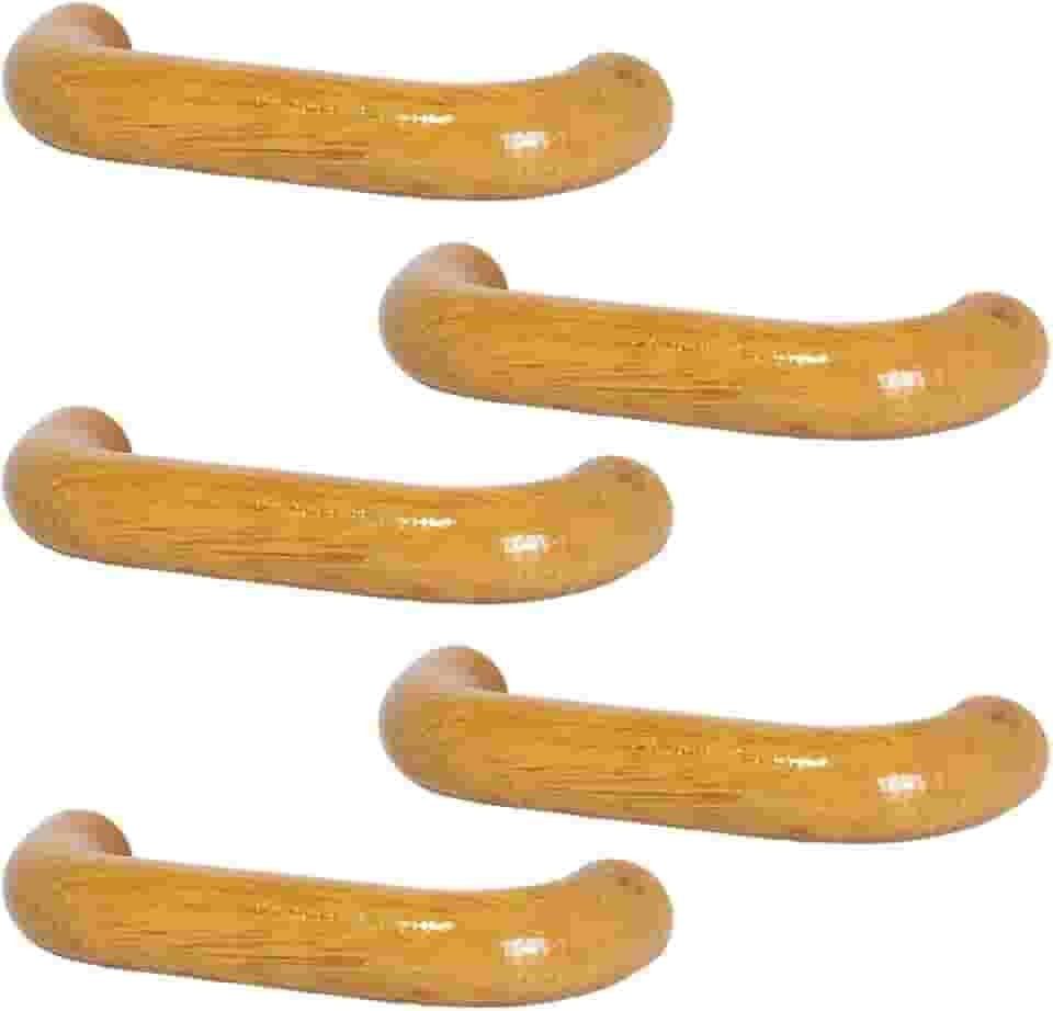 5 Puxador Alça De Madeira Para Gaveta Armário Cozinha Rústica 96mm (Cerejeira)