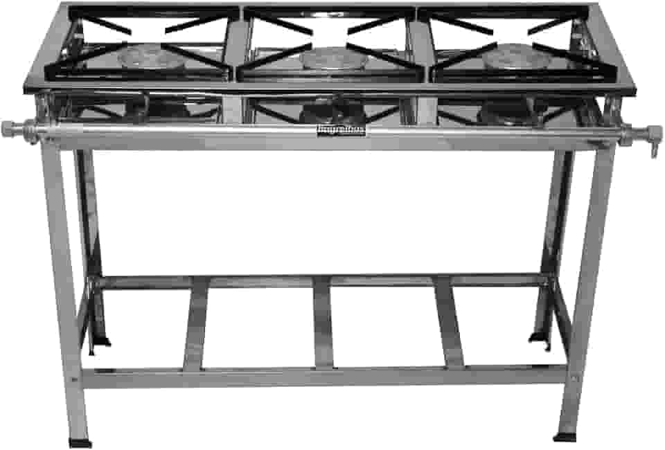 Fogão Industrial 3 Bocas com Queimadores de Caulim – Alta Pressão