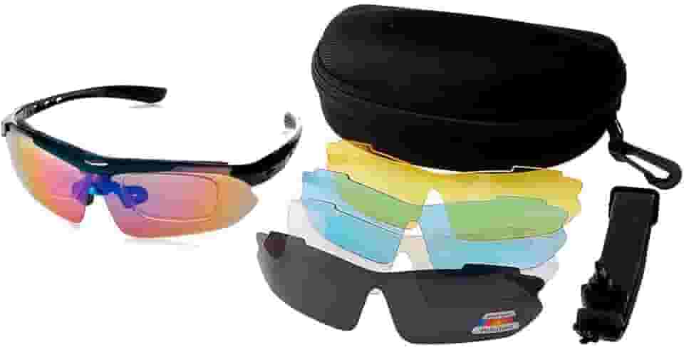 Kit Óculos Ciclismo Bike 5 Lentes Polarizado Suporte Grau Preto