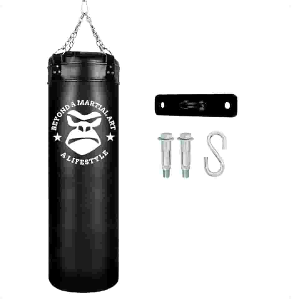 Saco de Boxe com Suporte 120cm - Saco de Pancada Profissional + Suporte de Teto Chumbador Parabolt - Gorilla