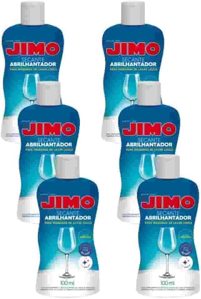 Kit 6 Jimo Secante Abrilhantador Louça 100ml Original Taças Prato Vidro Colher Sem Mancha