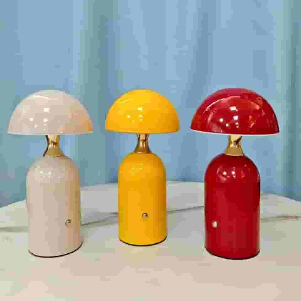 Luminária Abajur de Mesa LED Sem Fio Portátil Recarregável com Dimmer, 3 Tons de Luz e Bateria de Longa Duração para Quarto, Sala e Escritório(Amarelo)