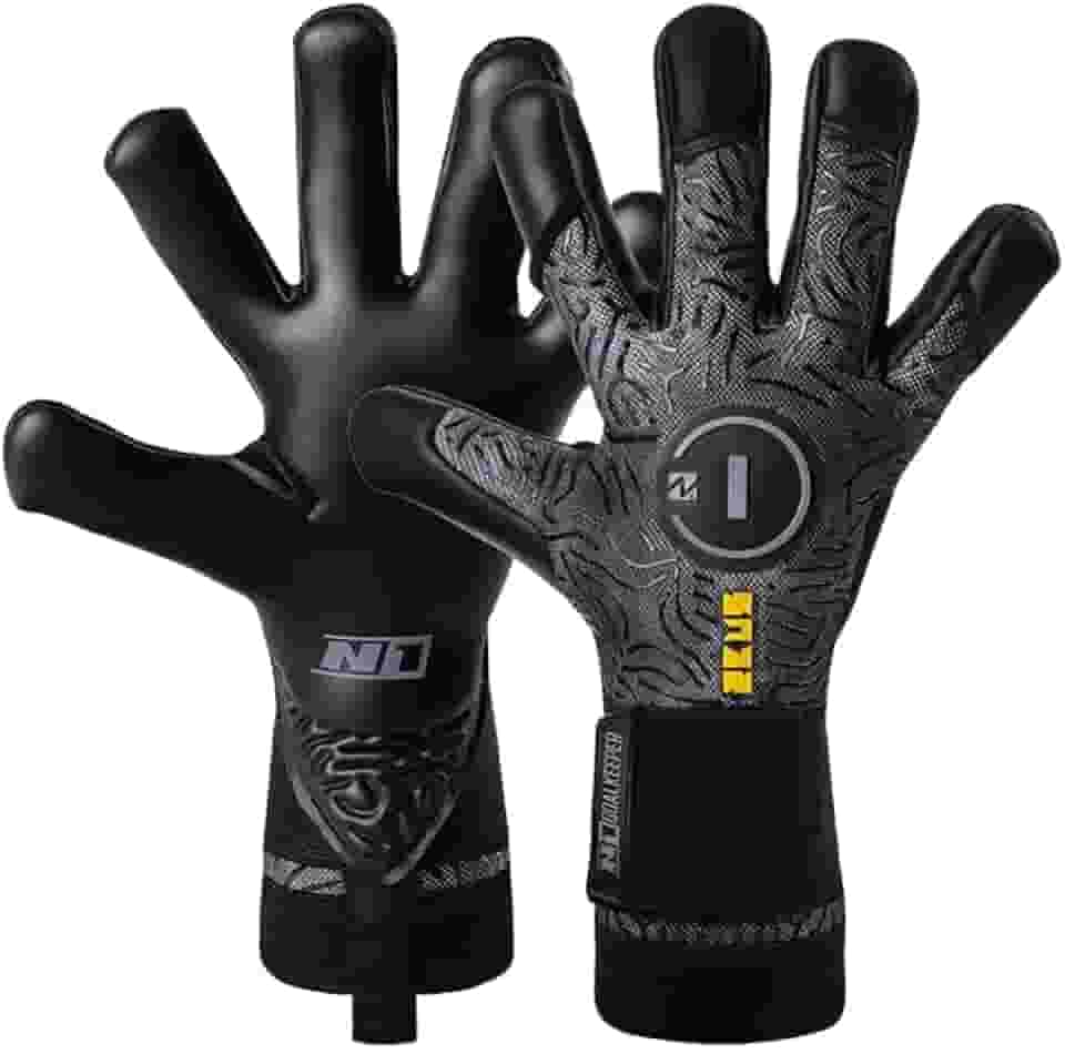 Luvas de Goleiro Zeus N1, Pretas, Trava de Pulso