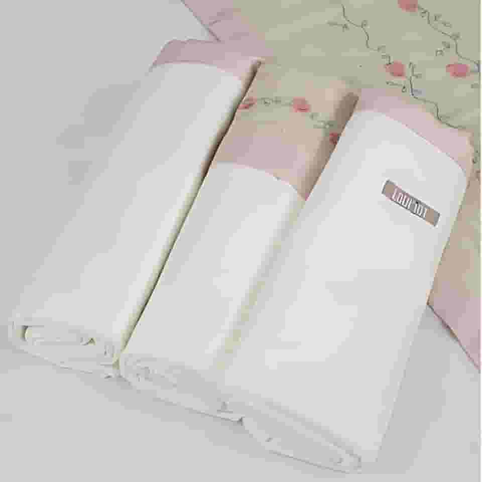 Cueiro para Bebê 100% Algodão Kit com 3 Unidades 80x80cm | Tecido Suave e Respirável | Ideal para Enxoval, Maternidade, Naninha e Proteção Diária (Creme/Rosa)