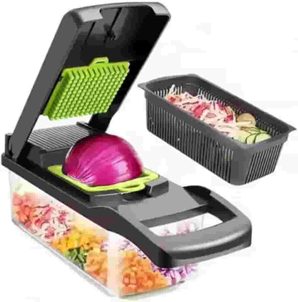 Fatiador Cortador Ralador De Legumes Frutas Verduras Kit Completo 16 Peças Pot Acvrílico Laminas Aço Inox Para Saladas Acessório Para Cozinha DUPIN