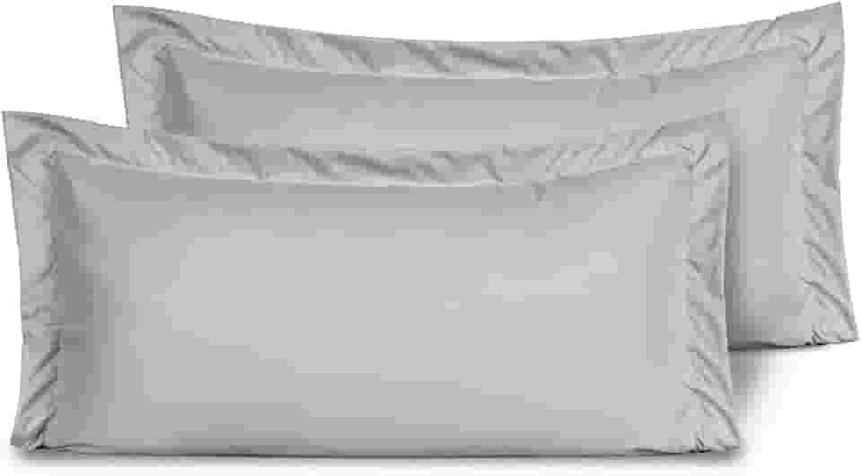 Kit 02 Fronhas para Travesseiro 90x50cm em Micropercal 200 Fios Tamanho Especial – Macia, Resistente e Fácil de Lavar (Cinza)