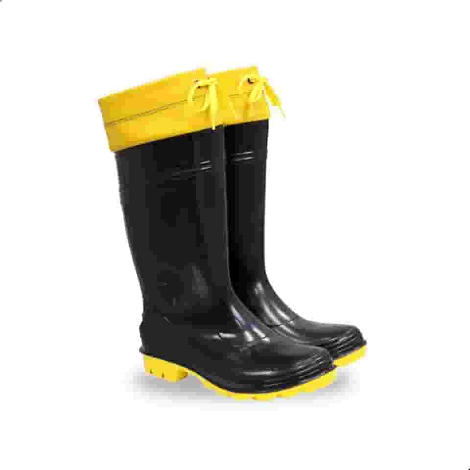 Bota Preta De Pvc Náutica Cano Longo Bota Para Limpeza