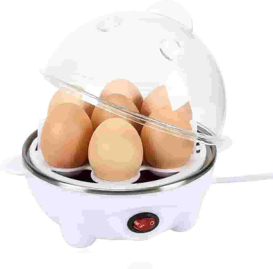 Cozedor de Ovos Elétrico Portátil a Vapor 7 Ovos Rápido, 110v Prático e Saudável Prontos em 10 Minutos