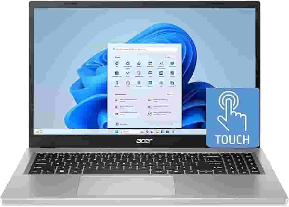 acer Laptop Aspire Go de 15,6 polegadas Full HD FHD IPS com tela sensível ao toque, processador AMD Ryzen 5-7520U Quad-Core | LPDDR5 de 8 GB | SSD NVMe de 512 GB | | Wi-Fi 6 | Windows 11 Home, prata