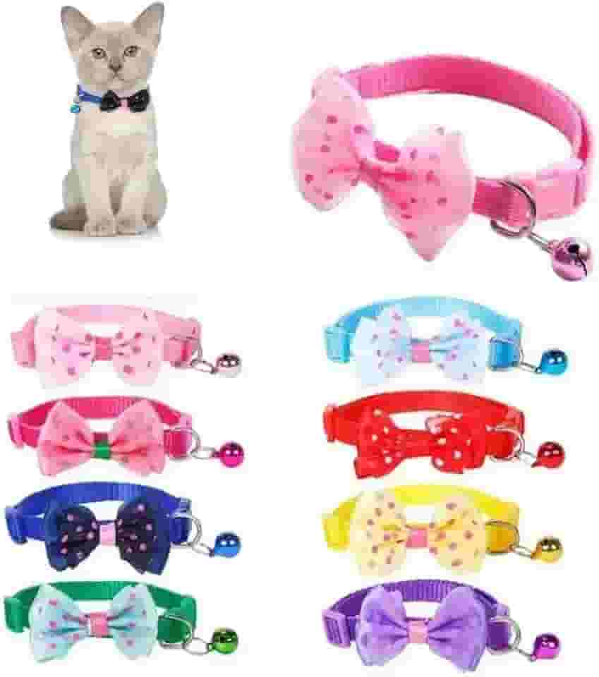 Coleira com Gravata Borboleta Colar para Pet Cachorro Gato (Amarelo)