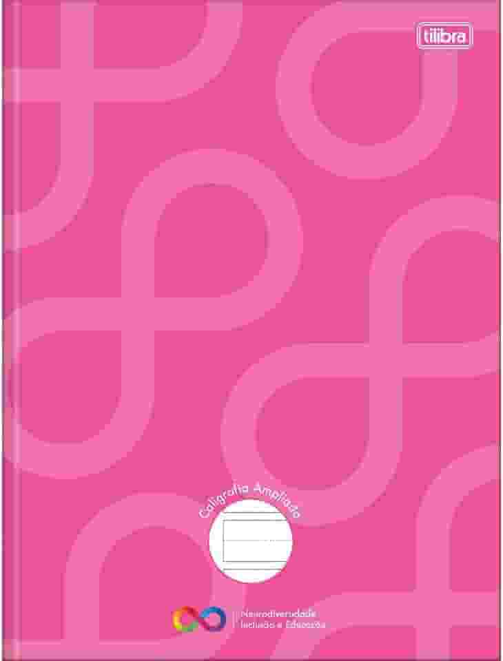 Tilibra - Caderno de Caligrafia Pauta Ampliada Brochura Capa Dura Tilibra Neuro 40 Folhas - Capa Rosa