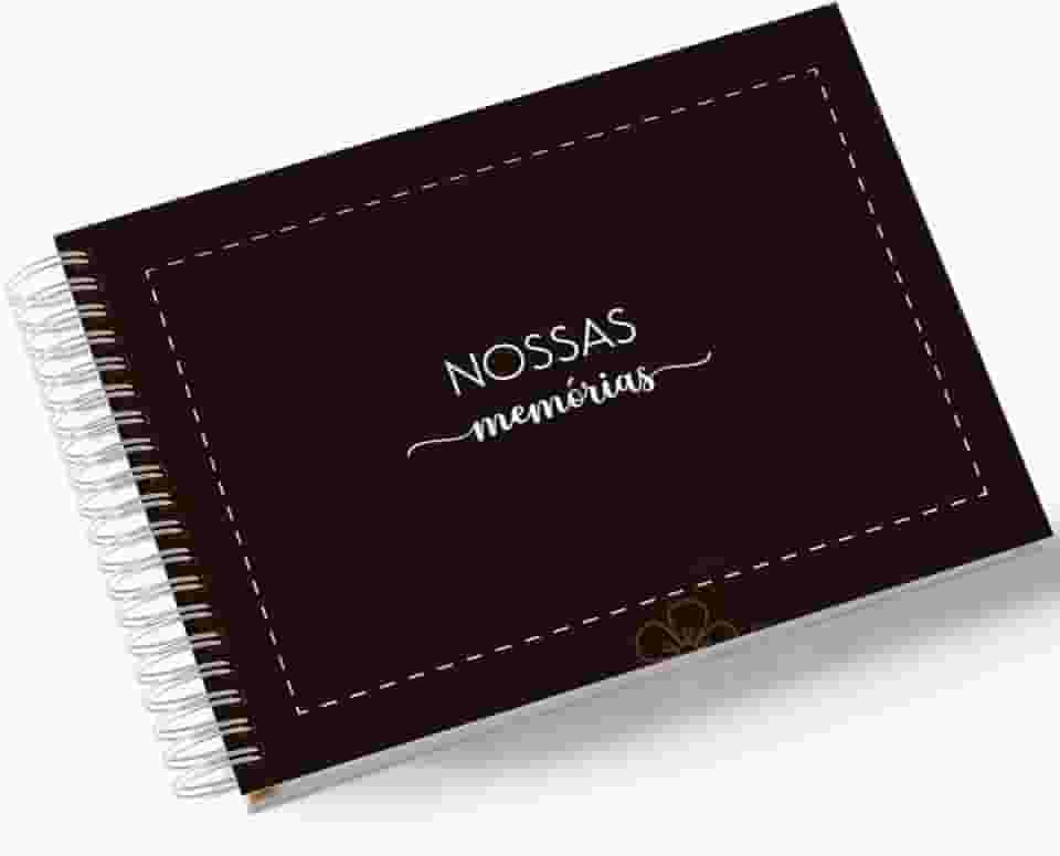 Álbum de Fotos Scrapbook papel Kraft 15x21cm 25 folhas Minhas Memórias