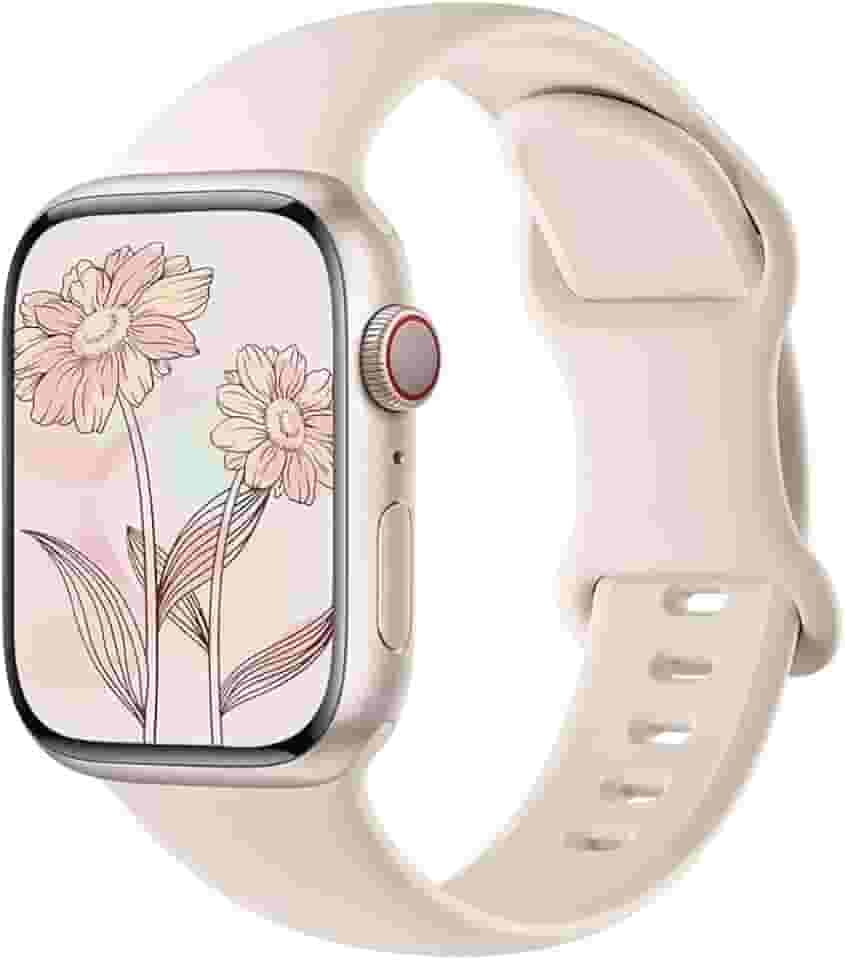 Pulseira esportiva de silicone exclusiva compatível com Apple Watch de 40 mm, 38 mm, 41 mm, 44 mm, 45 mm, 42 mm e 49 mm pulseira macia à prova d'água patentiada xsmart® para iWatch séries SE Ultra 9, 8, 7, 6, 5, 4, 3, 2 e 1