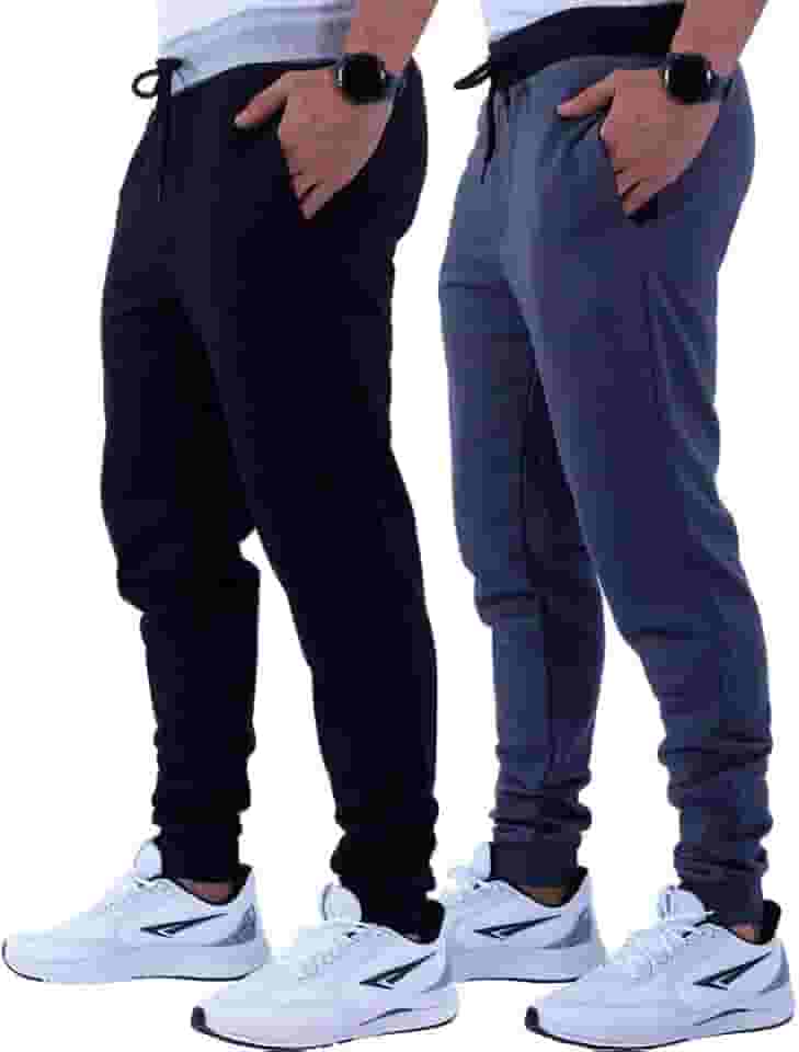 Kit 2 Calças Masculina Moletom MXD Conceito Slim Jogger Casual Cores Tradicionais Academia Lazer Treino Passeio