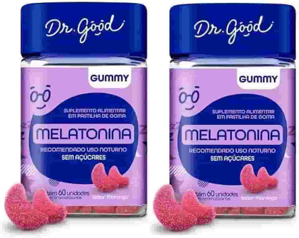 Kit 2 Suplemento Melatonina Fini 60 Gomas Morango - Dr. Good