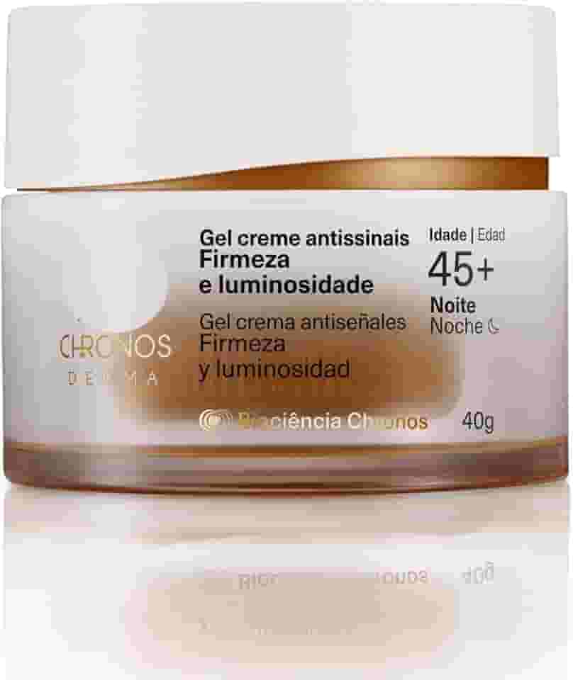 Gel Creme Antissinais Firmeza e Luminosidade 45+ Noite Chronos Derma 40 g