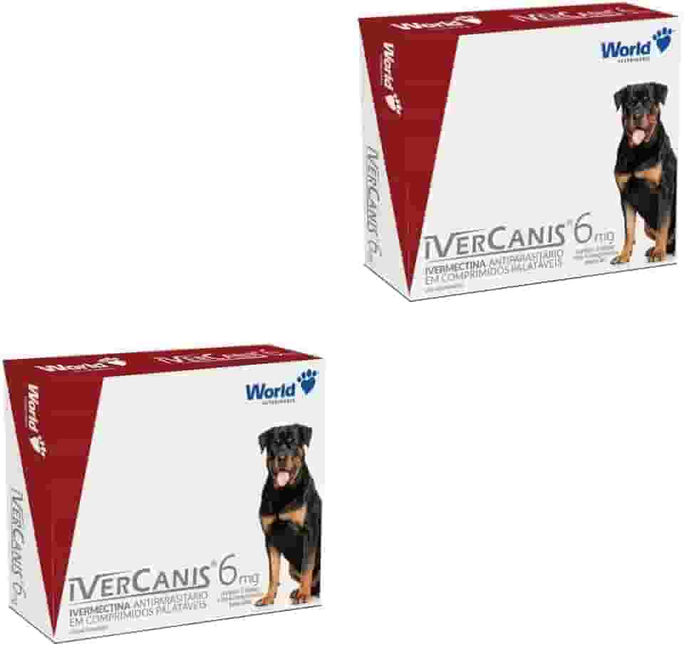 Kit Ivercanis 6mg Sarna Sarcoptica Cães 15 30kg 8 Comprimidos Antiparasitario Pulgas Carrapatos