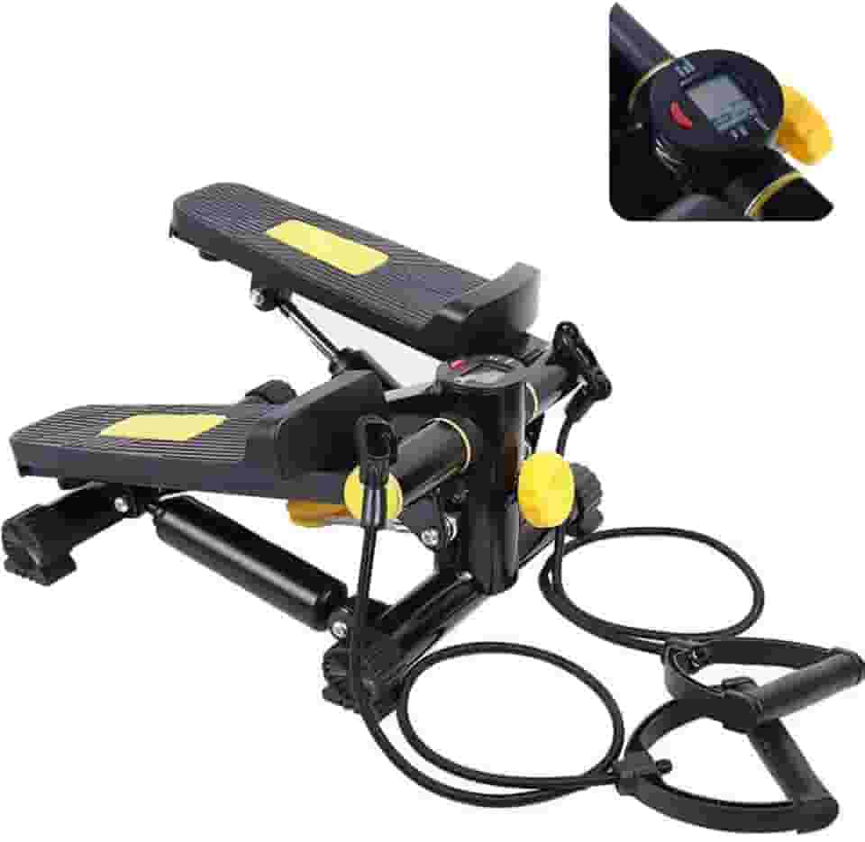 Mini Stepper com Alças Estabilizadoras, Monitor LCD e Regulagem de Carga – Simulador de Subida de Escadas para Pernas e Glúteos – Portátil e Silencioso