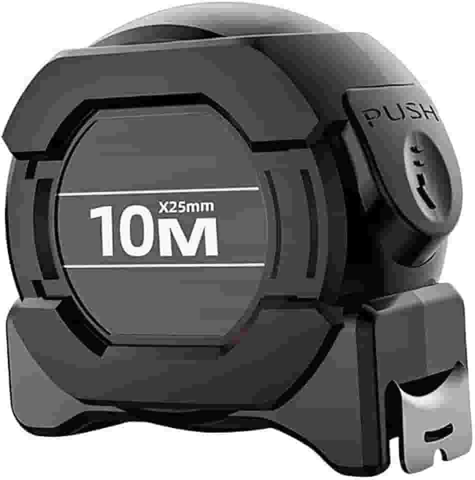 Fita Métrica Trena Profissional 10m Pratiarejo com Trava de Segurança, Fita Fluorescente de Alta Visibilidade e Clip de Cinto para Uso Profissional e Doméstico Pratiarejo®